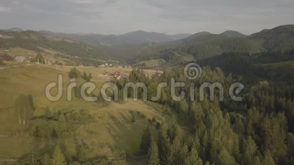 乌克兰Dzembronya村附近的夏季喀尔巴阡山脉全景视频的预览图