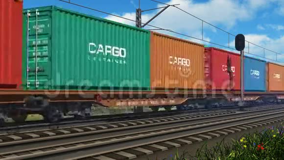 货物集装箱的货运列车视频的预览图