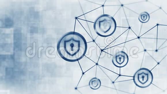 盾牌安全与安全锁图标互联网连接防火墙密码保护隐私标志浮动多边形空间w视频的预览图