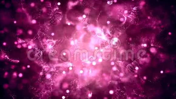 可循环背景与美丽的粉红色抽象粒子4k视频的预览图