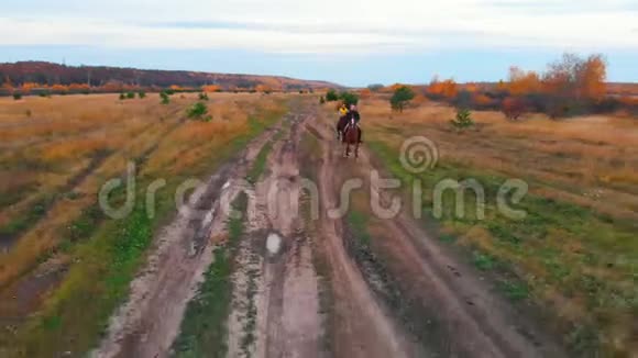 2两个女人在田里骑马视频的预览图