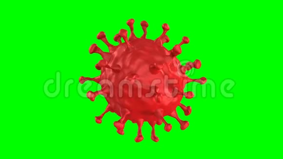 绿色背景上的病毒孤立的三维渲染视频的预览图