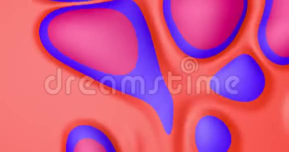 3D动画美丽的泡泡红色蓝色橙色抽象动画梯度视频的预览图