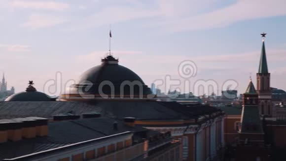 克里姆林宫红色广场建筑美丽的莫斯科全景视频的预览图