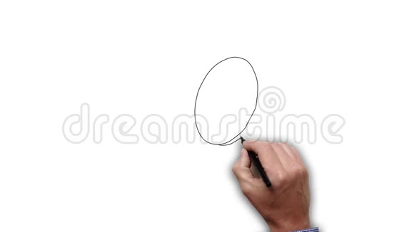 商人手绘牛眼目标素描动画视频的预览图