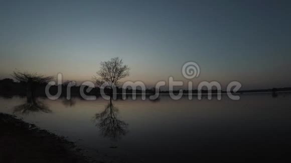 日落后印度班加罗尔的赫萨拉哈塔湖视频的预览图