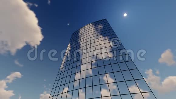 摩天大楼公司建筑和云视频的预览图