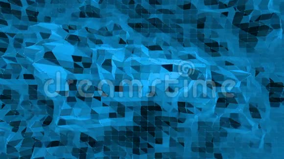 蓝色低聚发光表面作为化学环境蓝色多边形的几何发光环境或脉动视频的预览图