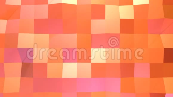 抽象简单的粉红色橙色低聚三维表面作为凉爽的背景移动的软几何低聚运动背景视频的预览图