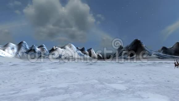 圣诞老人的雪橇雪景中穿行视频的预览图