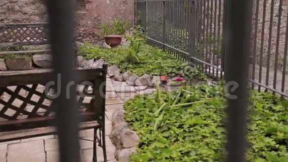 老城明图诺一个小庭院有一个铲子和一棵柠檬树视频的预览图