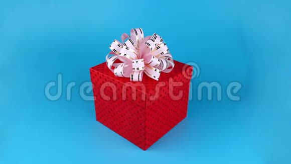 开着礼物盒的粉红蝴蝶结的搞笑白兔视频的预览图