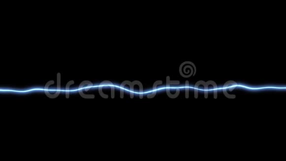 在黑色背景上振荡声波的浅蓝线效果动画视频的预览图