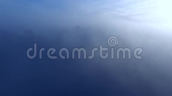 早上在雾中飞行鸟瞰视频的预览图