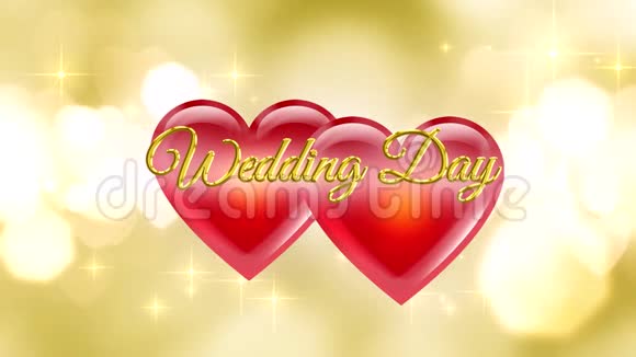 祝贺新郎新娘的婚礼金色动画字母视频的预览图