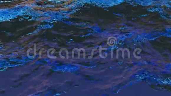 4K可循环CG动画的海波下的上升太阳水运动的环形运动设计视频的预览图