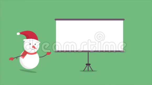 圣诞动画角色雪人动作视频的预览图