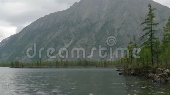 美丽的夏季景观与高山湖俄罗斯东部萨扬的雄伟野性视频的预览图