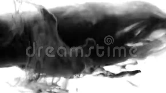 黑色墨水烟雾过渡过渡动画类似墨水或烟雾黑白抽象的形式视频的预览图