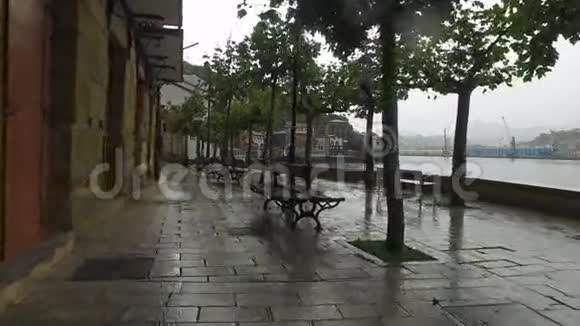 在圣胡安18号通道的雨中栖息视频的预览图