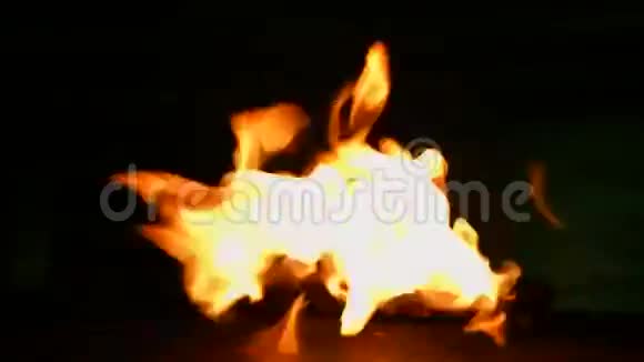 在煤气炉上舞动火焰视频的预览图