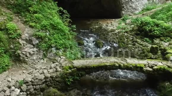 从夏天的洞穴中飞过河水视频的预览图