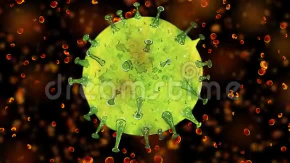 冠状病毒的流行血液中的感染流感病毒动画视频的预览图