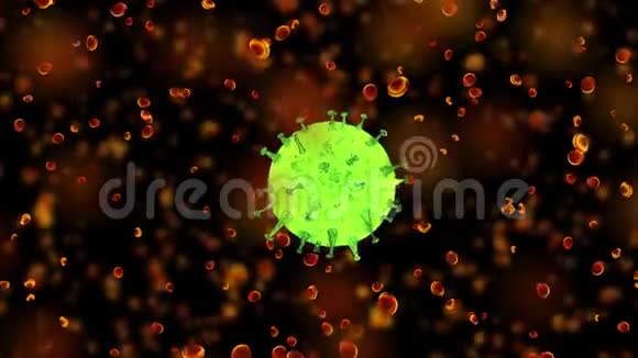 电晕病毒的流行血液中的感染绿色微生物视频的预览图