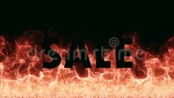 在黑色的背景上是一场大火黑色的字母销售视频的预览图
