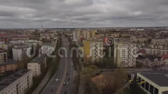 波兰Bialystok市的空中全景视频的预览图