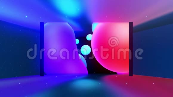 球体融合就像液体滴或流星在空气中平稳地移动就像水下一样抽象液体颜色梯度视频的预览图