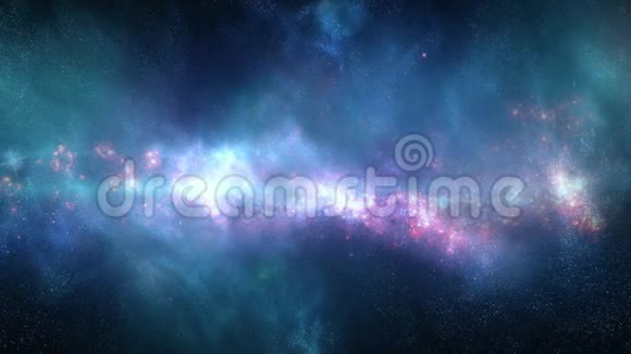 星团环绕的星云空间的光焰视频的预览图