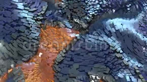 立方体水动画背景移动立方体的海洋视频的预览图