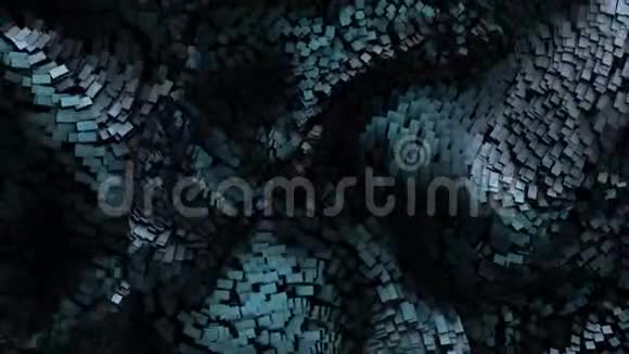 深蓝色动画背景移动立方体的海洋视频的预览图