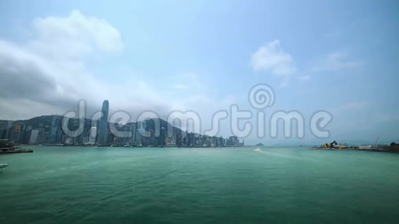 香港港的船快速运动视频的预览图