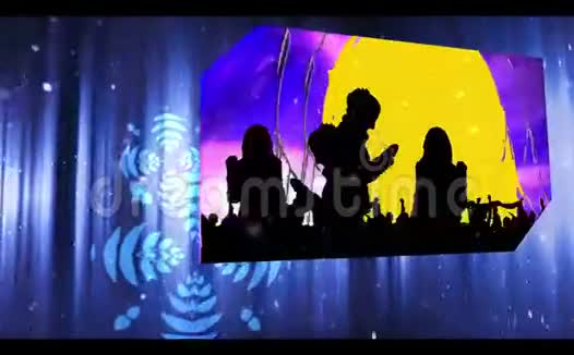霓虹灯背景下的派对和俱乐部剪辑蒙太奇视频的预览图