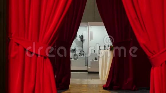 窗帘与空间的复制红色窗帘视频的预览图