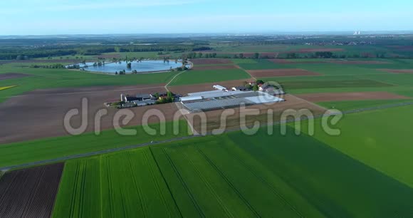 农业欧洲农业整洁的田野高瞻远瞩多彩的田野视频的预览图