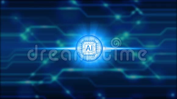 动画人工智能AI技术图标过网络连接人工智能技术概念视频的预览图