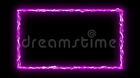 动画矩形霓虹灯紫色框架粒子绕着边缘旋转动作设计原创不寻常的视频拍的录像4视频的预览图