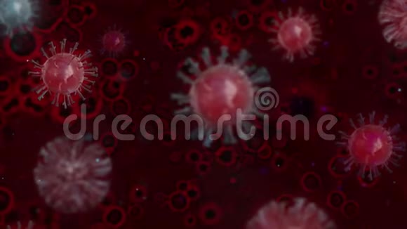 显微镜病毒关闭三维渲染冠状病毒2019nCov新的冠状病毒概念可用于亚洲流感视频的预览图