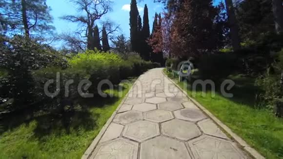 在雅尔塔克里米亚的莱瓦迪亚公园散步视频的预览图