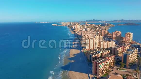 空中观景拉曼加半岛西班牙卡塔赫纳穆尔西亚视频的预览图