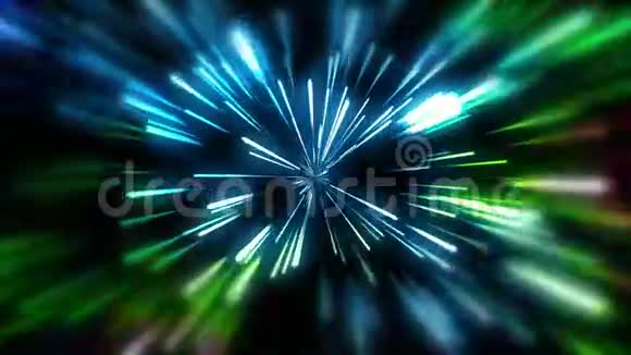 循环动画霓虹灯线五彩隧道视频的预览图