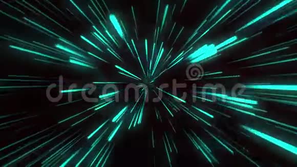 循环动画霓虹灯绿色隧道移动光线视频的预览图