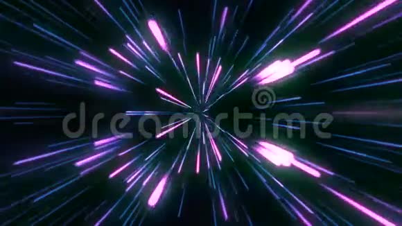 循环动画高速移动粉色霓虹光束视频的预览图