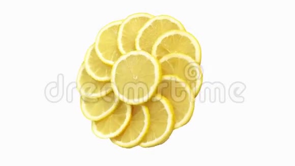 黄色柠檬柑橘柠檬白色背景实时视频的预览图