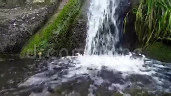沃龙佐夫公园克里米亚阿卢普卡瀑布水缓动高清视频视频的预览图