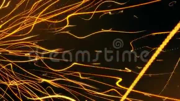 金色波浪霓虹灯可循环抽象运动背景视频的预览图