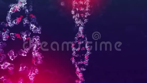 DNA双螺旋自身免疫性疾病基因工程的科学生物技术概念动画3D渲染视频的预览图